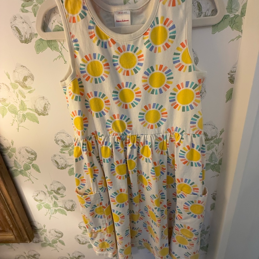 Hanna Andersson Sunburst Dress - Yellow and Blue